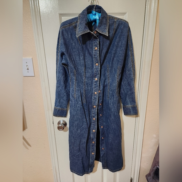 Tory Burch Denim Shirt Dress Blue NWT - Picture 5 of 12